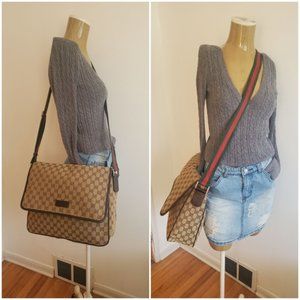 GUCCI Monogram Web Messenger Bag